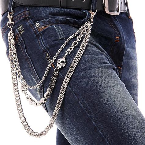 Punk Pants Chains Fashion Rock Waist Accessories Unisex Hip Hop Skull