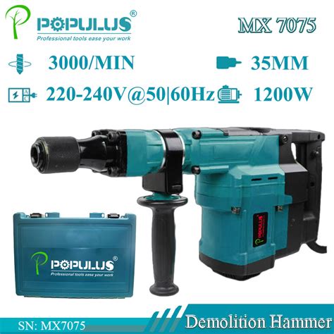 Populus New Arrival Industrial Quality 0810 Demolition Hammer Power Tools 1200w Industrial