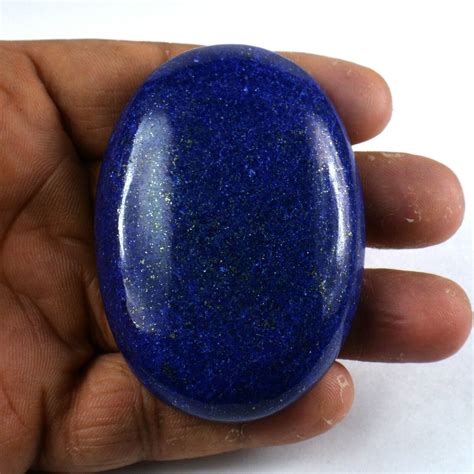 575 80 Ct Natural Gold Flakes Blue Lapis Lazuli Oval Cabochon Loose