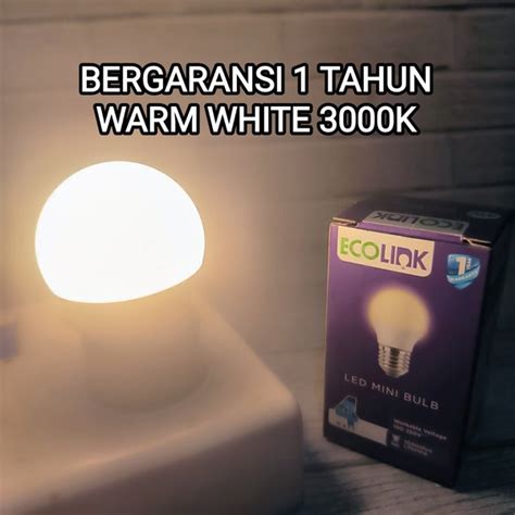 Jual Ecolink Lampu Led Bulb Watt W Cahaya Kuning Warm White K Di