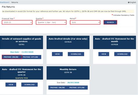 Guide On Gstr Filing On Gst Portal