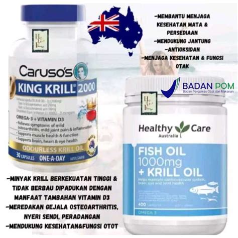 Jual Healthy Care Fish Oil Mg And Krill Capsules Shopee Indonesia