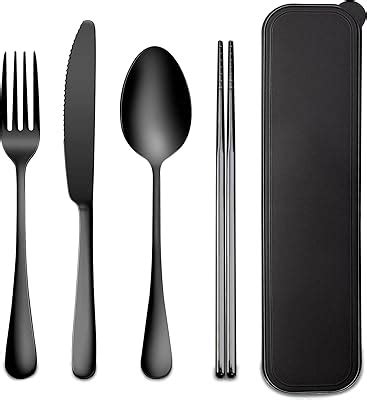 Amazon Axiaolu Travel Utensils Stainless Steel Pcs Cutlery Set