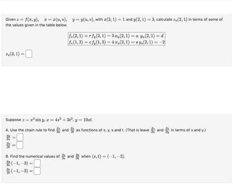 Solved Given Z F X Y X X U V Y Y U V ﻿with X 2 1 1 ﻿and