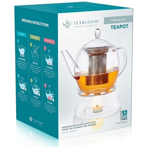 Prague Glass Teapot And Warmer Set