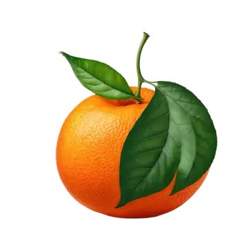 Orange Fruit With Green Leaves Isolated On White Background 3d