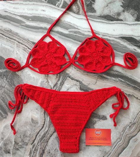 Piece Set Crochet Swim Top Bottom Bikini Women Swimwear Crochet Bikini Set Handmade Bikini