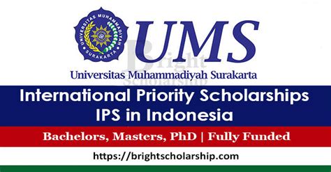 International Priority Scholarships Ips In Indonesia Fully Funded