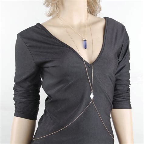 Buy Wholesale Calssic Chain Body Harness With K Gold Plated Bikini Beach Necklace Jewelry