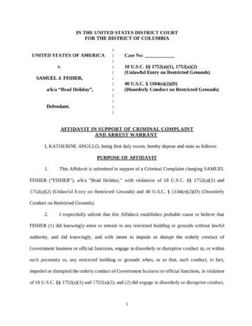 Samuel Fisher Affidavit In Support Of Criminal Complaint Clayton