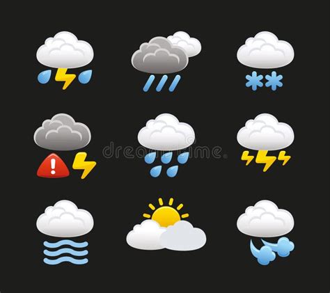 De Symbolen Van Het Weer Stock Illustratie Illustration Of Zonneschijn