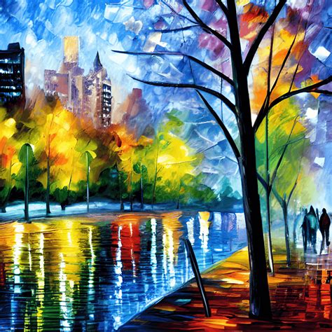 Central Park New York On Canvas By Leonid Afremov Creative Fabrica