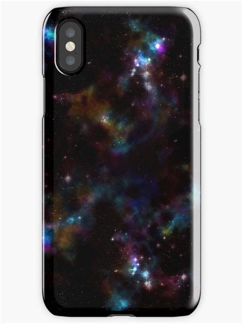 An Iphone Case With The Image Of Stars And Galaxy In Black White And Blue