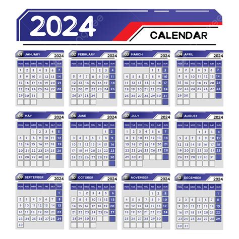 New 2024 Calendar Calender 2024 New Png Transparent Clipart Image