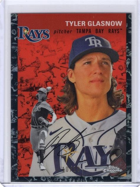 2023 Topps Chrome Platinum TB Rays Tyler Glasnow Black Toile Cream