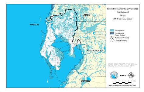 Tampa Bayanclote River Watershed Distribution Of Fema 100 Year Flood