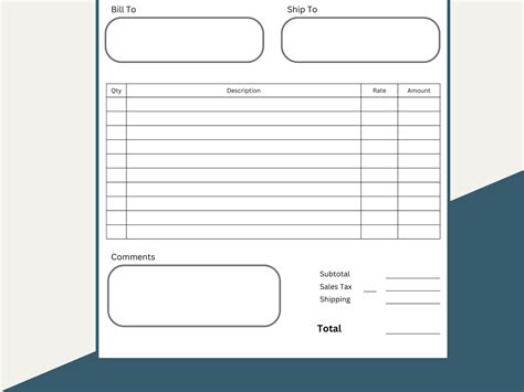 Invoice Template Fillable Invoice Printable Invoice Template Minimalist ...