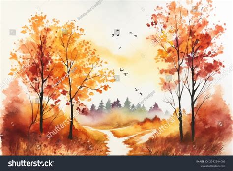 4,176 Watercolor Fall Scenes Images, Stock Photos & Vectors | Shutterstock