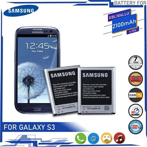 Samsung Galaxy S3 Battery Model EB L1G6LLU 2100mAh Original Capacity