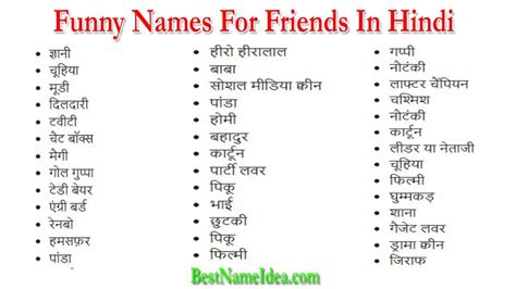 150 Funny Names For Friends In Hindi 2024 फनी नेम्स फॉर फ्रेंड्स