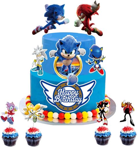 Amazon Blue Hedgehog Happy Birthday Cake Topper Cake Decorations