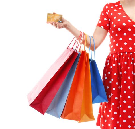 Holding a shopping bag with a bank card for a woman Stock Photo 07 free ... 