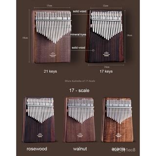 Hluru Kalimba Key Instrument Full Solid Wood Thumb Piano Key