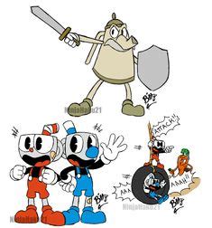 Cuphead A Knight And Tiny Cup Sketches By Ninjahaku On Deviantart We