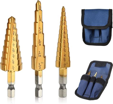 Step Drill Bit 3 Pcs Step Drill Bits For Metal Stepped