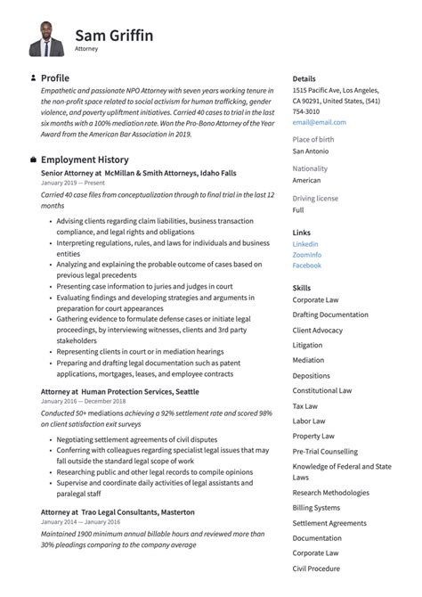 18 Attorney Resume Examples And Guide For 2024