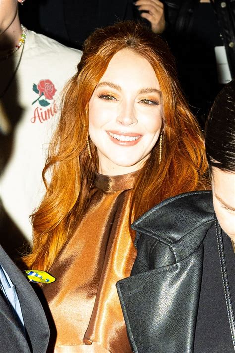 LINDSAY LOHAN Leaves Christian Siriano Fashion Show at NYFW in New York ...