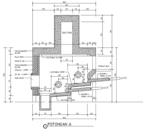 Cross Section A Of The Incinerator Structure In Detail Autocad D