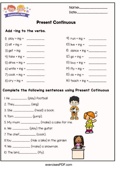 Present Continuous Exercises Pdf Free Printables