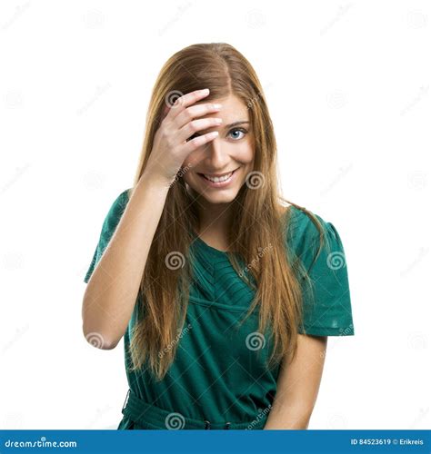 Girl With A Shy Smile Stock Image Image Of Happy Person 84523619