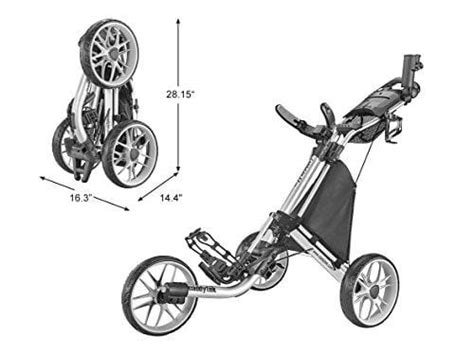 Caddytek Caddylite Ez V8 Ez Fold 3 Wheel Golf Push Cart Version 8 S Ultra Pickleball