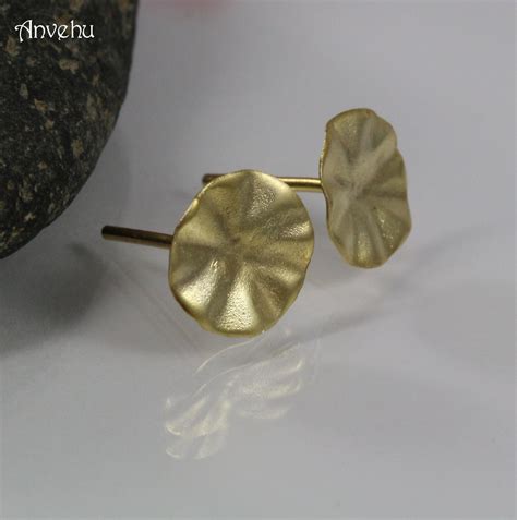 14k Solid Gold Stud Earrings, Circle Studs, Gold Disc, Gold Post ...