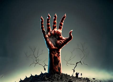 Premium Ai Image Halloween Dead Hand Coming Out From The Soil