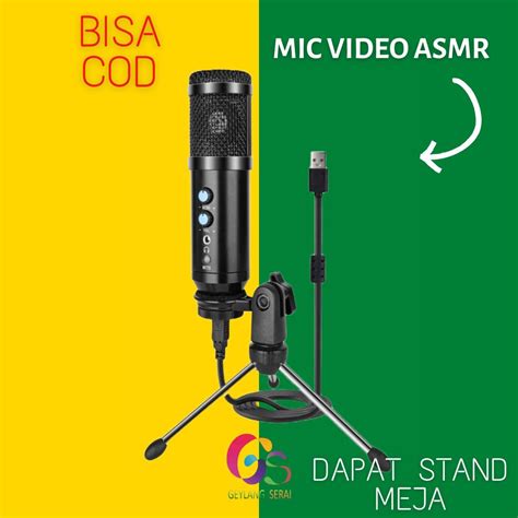 Jual Mic Video ASMR Microphone Condenser USB Mikrofon with Stand For Podcast, Interview, Zoom ...