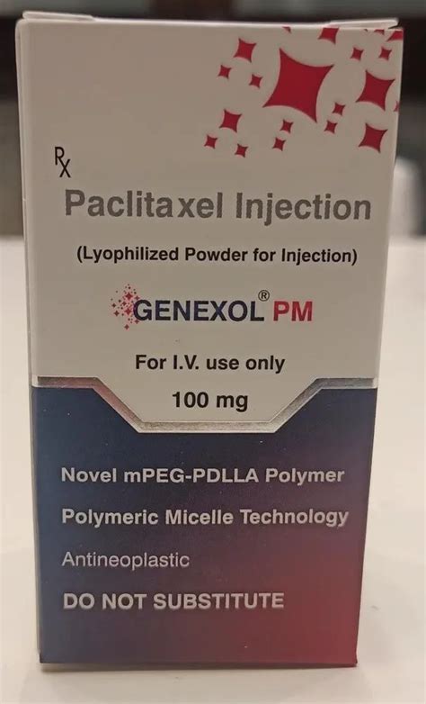 Genexol PM 100 Mg Paclitaxel Injection Treatment Anti Cancer Injection