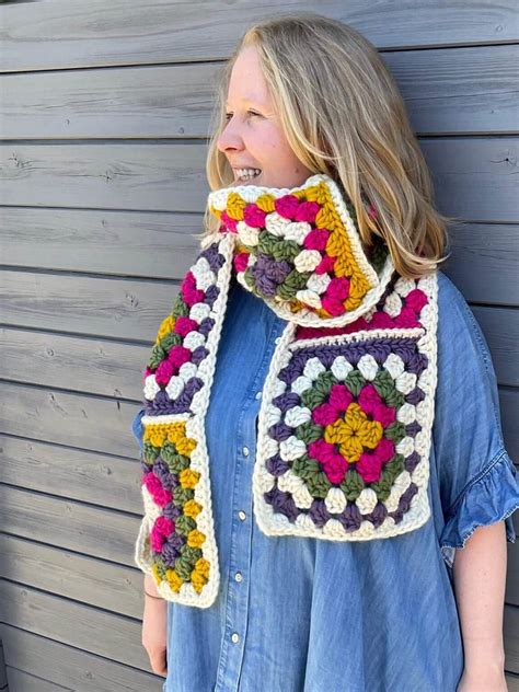 Granny Square Scarf Crochet Pattern Maggie And Me