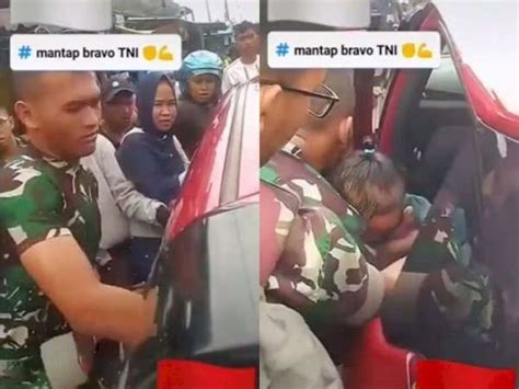 Aksi Heroik Tni Selamatkan Bayi Yang Terjebak Di Dalam Mobil Pecahkan