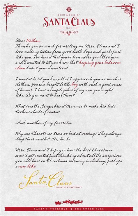 Printable Letter Explaining Santa