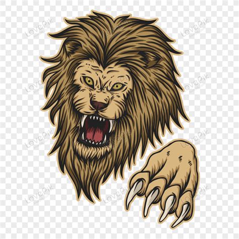 Angry Lion Vector, Brown, Roaring Lions, Abstract PNG Free Download And ...