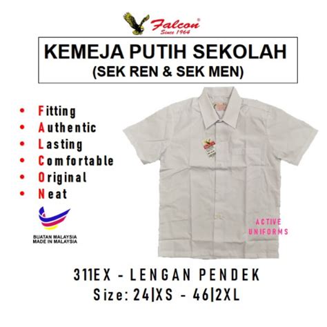 Baju Kemeja Putih Lengan Pendek Baju Sekolah Putih Lengan Pendek White