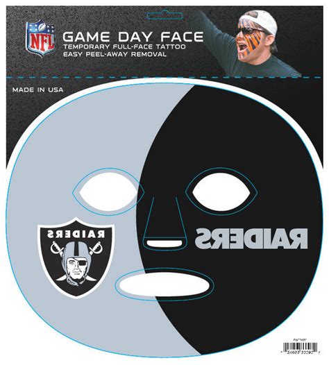 Oakland Raiders 3393 Full Face Tattoo Oakland Raiders Oakland