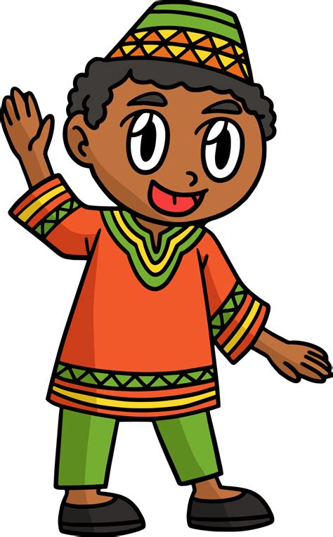 Kwanzaa Afro Boy Cartoon Colored Clipart 11770213 Vector Art At Vecteezy