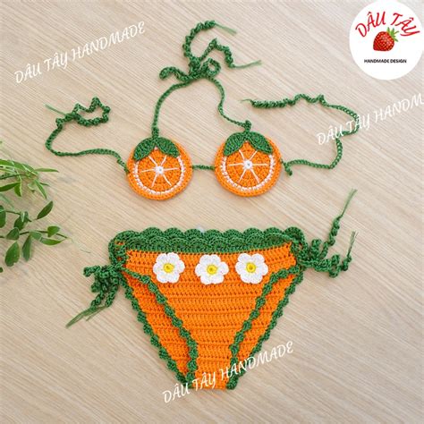 Bikini handmade 2 mảnh cho bé Bộ bikini cam Shopee Việt Nam