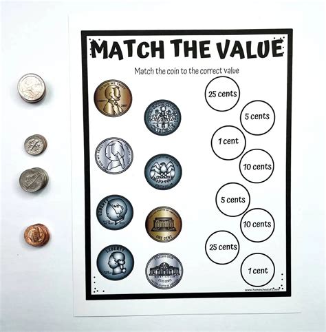 5 Free Printable Coin Identification Worksheets