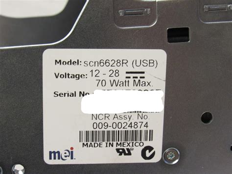 Mei Cashflow Bill Validator Scn R Bracket Chassis Usb Ebay