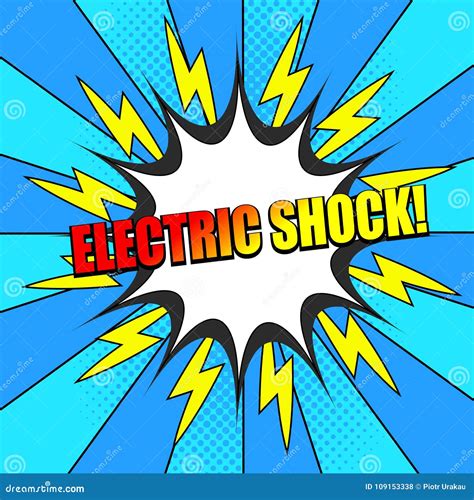 Comic Electric Shock Wording Dynamic Template Stock Vector